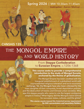 CHNSHIS 135: The Mongol Empire and world History