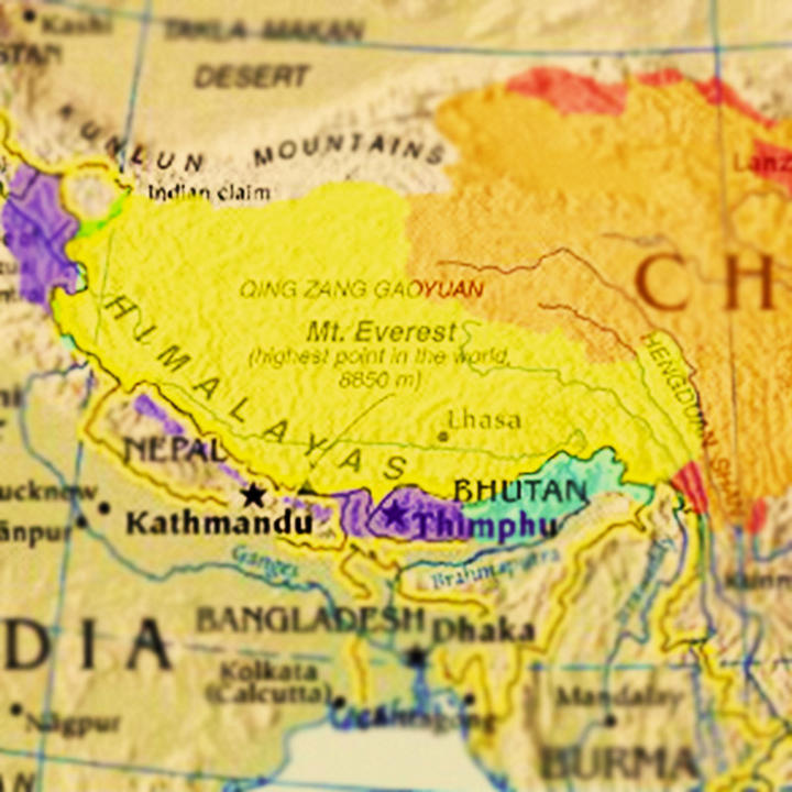 relief map of tibet
